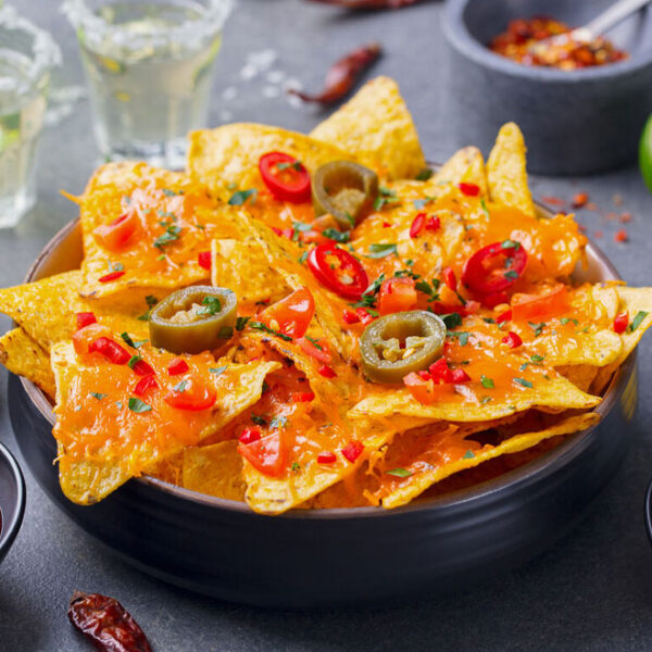 Nachos con pico de gallo